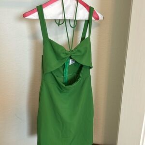 Green princess Polly mini dress with cutout